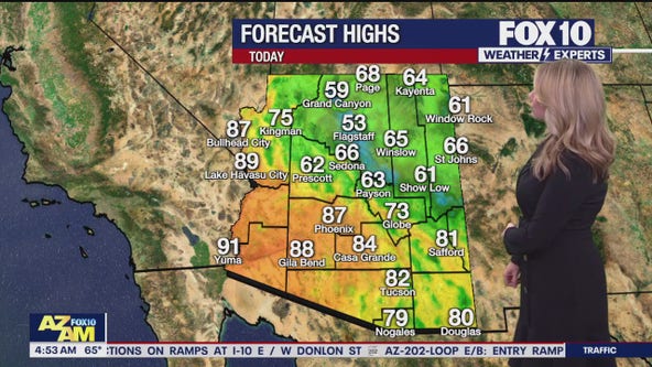 Slightly warmer temps on Tuesday in Phoenix
