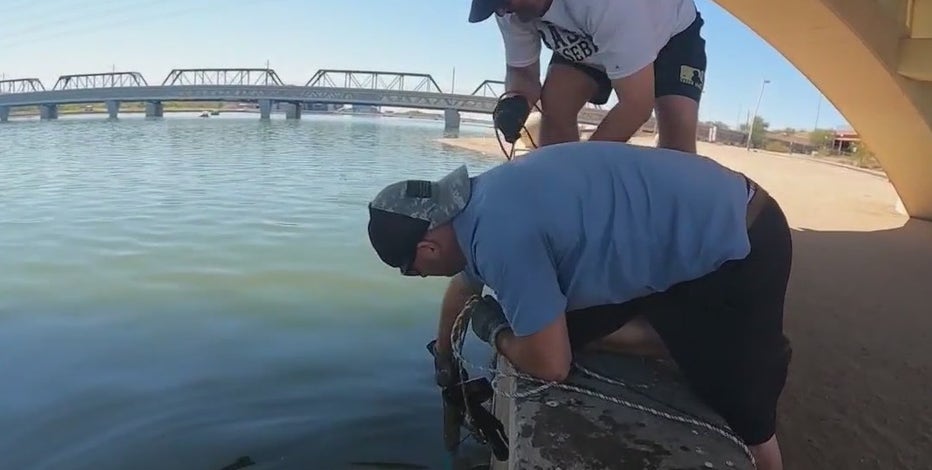 Brothers bond over magnet fishing in Tempe Town Lake