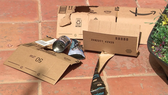 Aerosol cans inside Amazon box explode on Glendale home's front porch