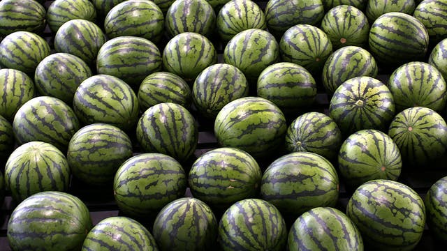 Semi-truck full of watermelons catches fire, causing road closure on Interstate 10