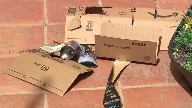 Aerosol cans inside Amazon box explode on Glendale home's front porch