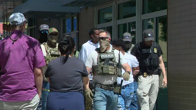 ICE agents take people into custody at downtown Phoenix courthouse