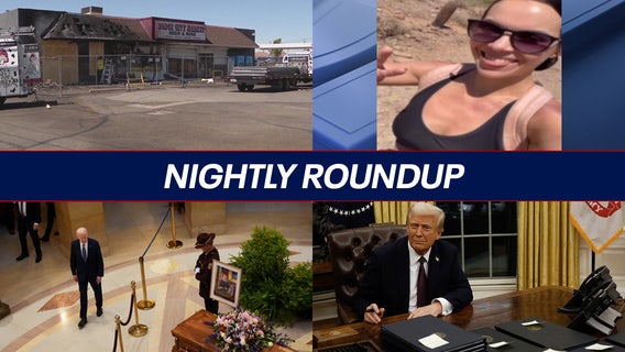 Biden pays respects to murder victims; Phoenix pursuit ends in fiery crash l Nightly Roundup