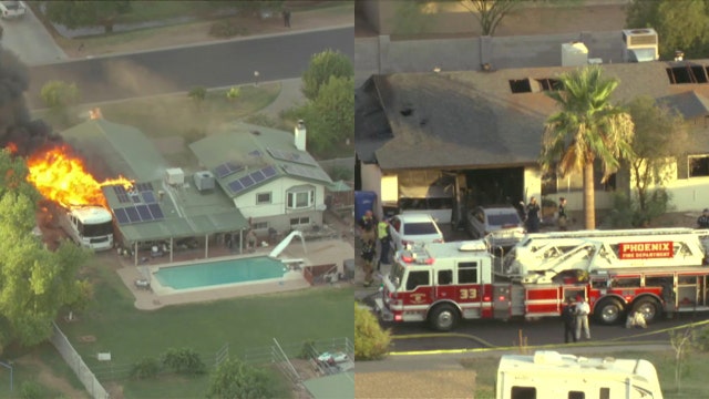 Phoenix firefighters battle 2 large house fires