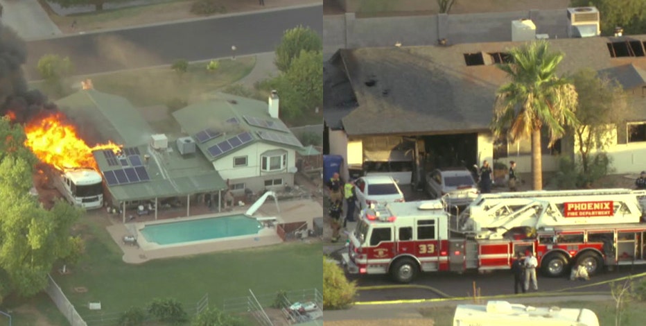 Phoenix firefighters battle 2 large house fires
