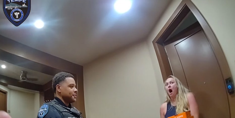 Officers' unexpected pizza delivery goes viral after holiday traffic stop arrest