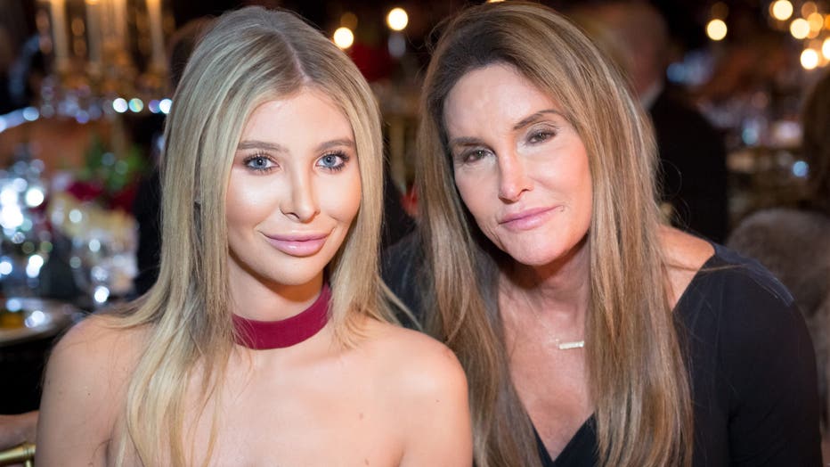 Sophia Hutchins (left) and Caitlyn Jenner (right), in a photo taken in 2018. (Photo by Greg Doherty/Getty Images)