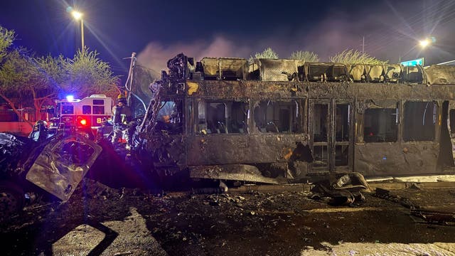 Fiery light rail, tractor trailer crash in Phoenix injures a person