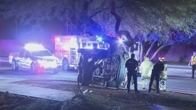 Rollover crash in Scottsdale badly injures three people