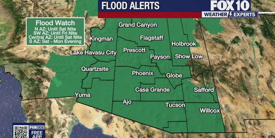 Arizona weather forecast: Flood watches in effect as Priscilla, Raymond bring more rain to the state