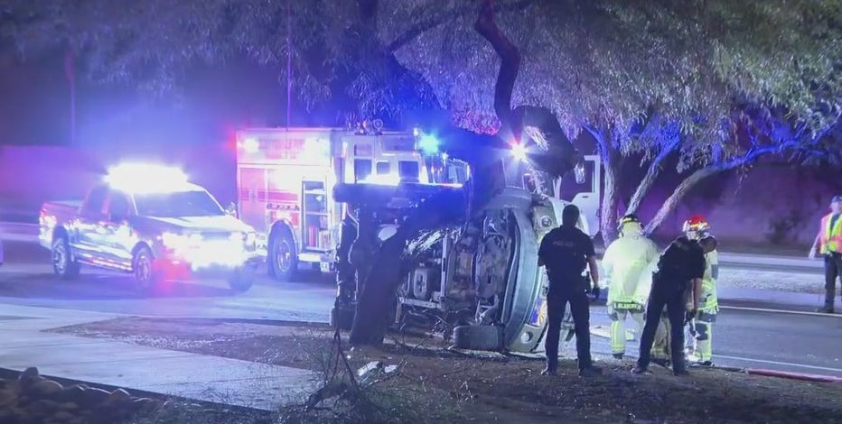 Rollover crash in Scottsdale badly injures three people