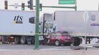 SUV driver hurt in fiery west Phoenix crash with semi-trucks: PD