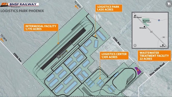Maricopa County rejects BNSF's land use change request connected to Wittmann logistics hub proposal