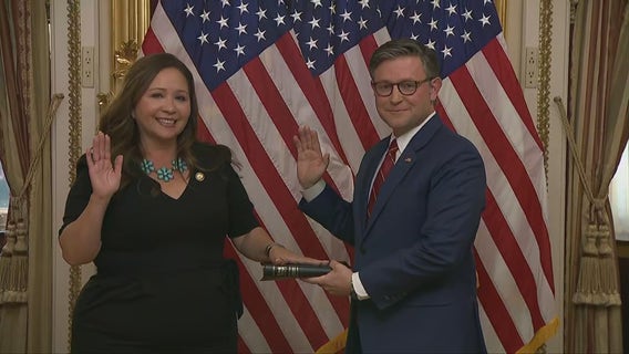 Rep. Adelita Grijalva sworn in on Nov. 12 by House Speaker Mike Johnson