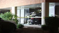 PD: Father arrested after 13YO daughter drives car into building