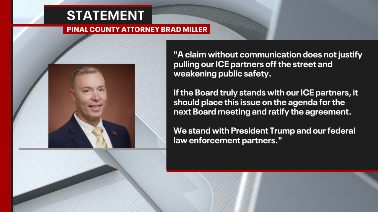 Pinal County supervisors block County Attorney’s ICE task force agreement