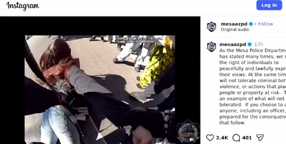 Mesa junior high student detained during ICE protest after throwing water bottle at officer