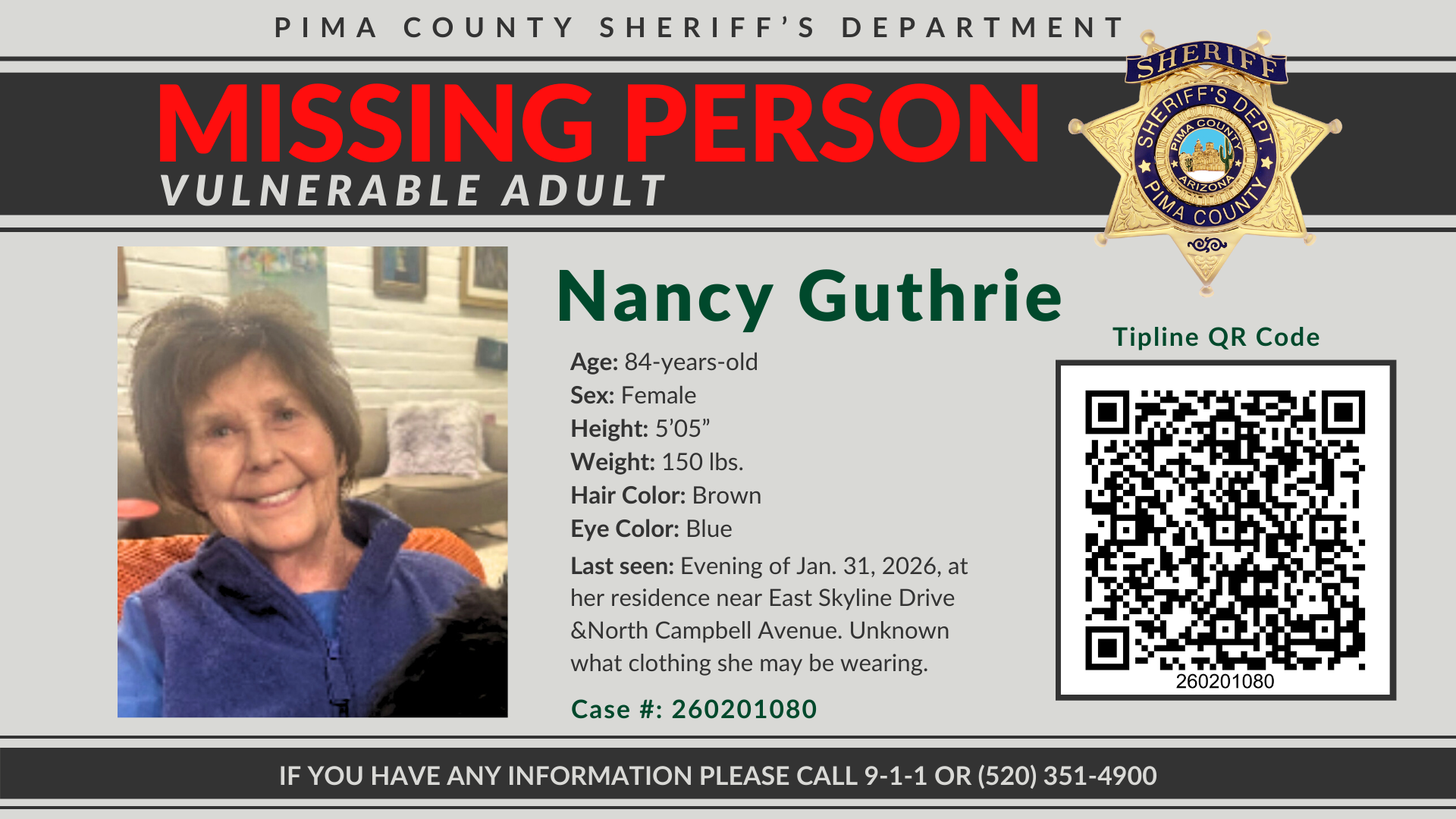Nancy Guthrie: Ransom note claim prompts sheriff to release a statement