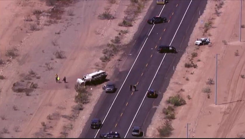 Dump truck crash shuts down State Route 74 near Lake Pleasant