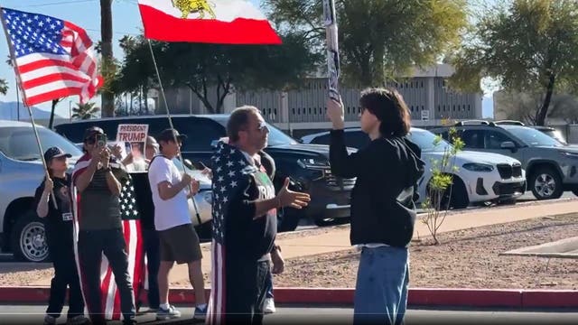 Protesters clash at Arizona Capitol over U.S. actions in Iran