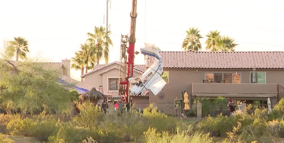 Plane wreckage removed from north Phoenix home following crash