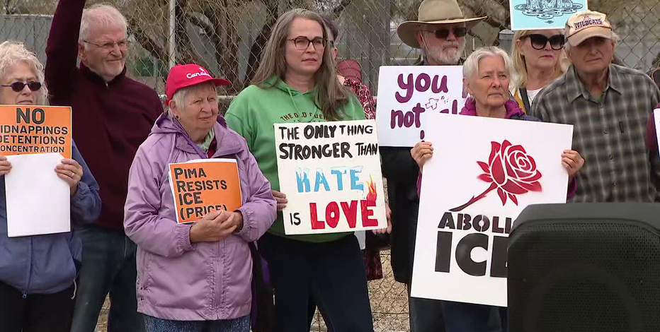 Protesters rally against proposed ICE detention center at former Arizona prison