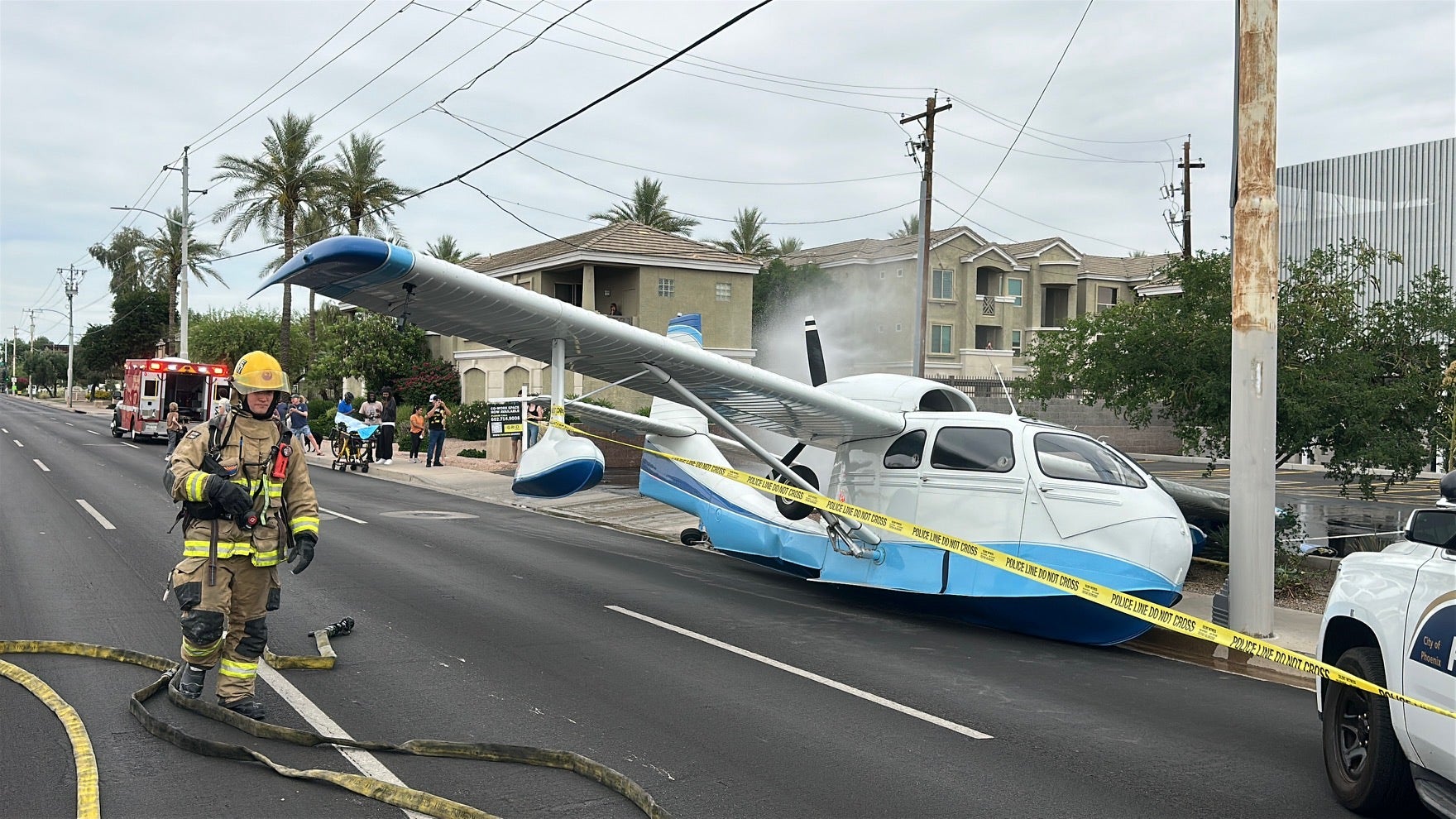 Witnesses describe 'miracle' landing of small plane on Phoenix roadway