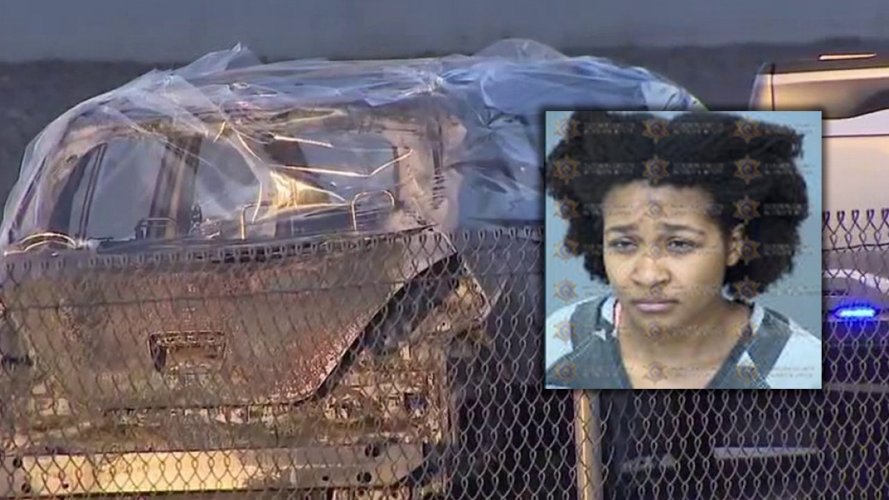 Body with gunshot wound found inside burned car on Loop 101, woman in custody: DPS