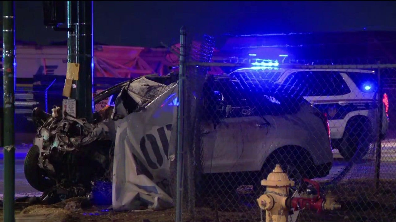 1 dead after car slams into pole, bursts into flames in South Phoenix