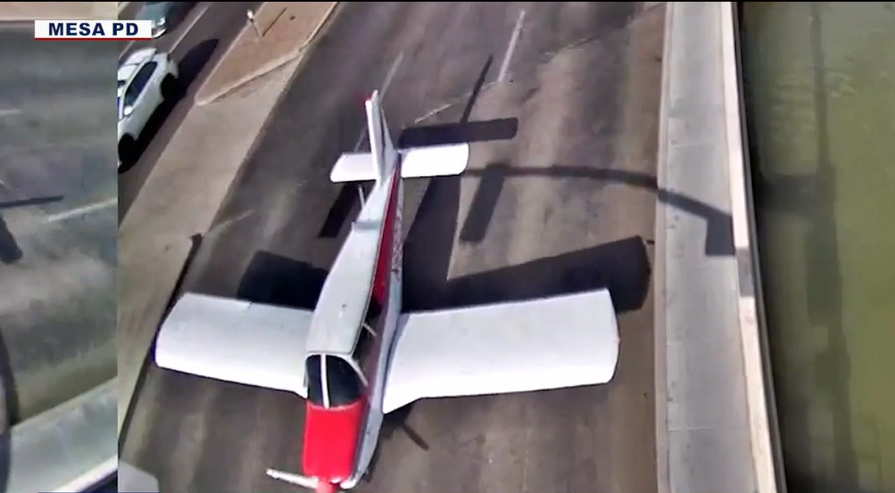 Plane makes emergency landing on canal bank near Mesa intersection