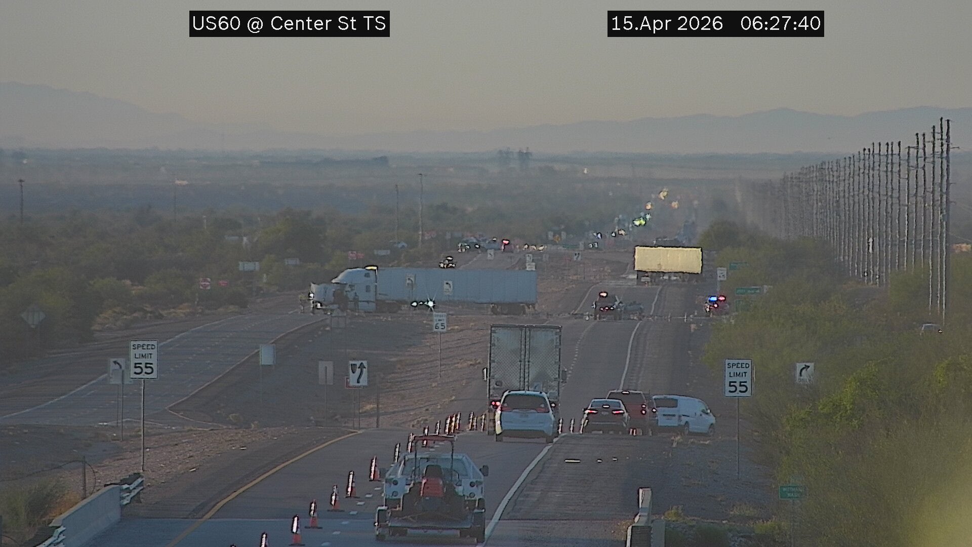 Deadly semi-truck crash closes U.S. 60 in Wittmann