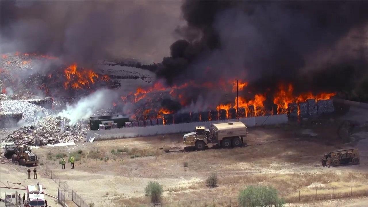 Fire crews battle recycling facility fire in Surprise