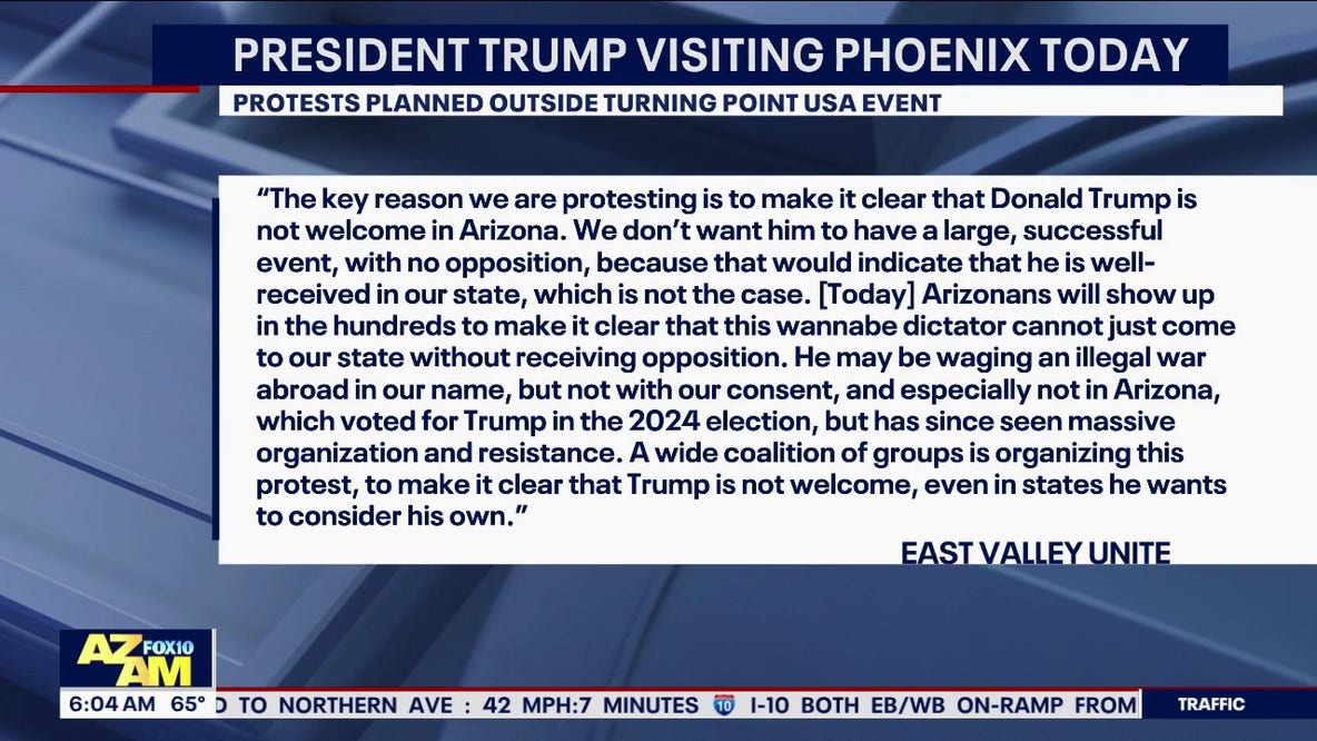 President Donald Trump speaking at Turning Point USA event in Phoenix