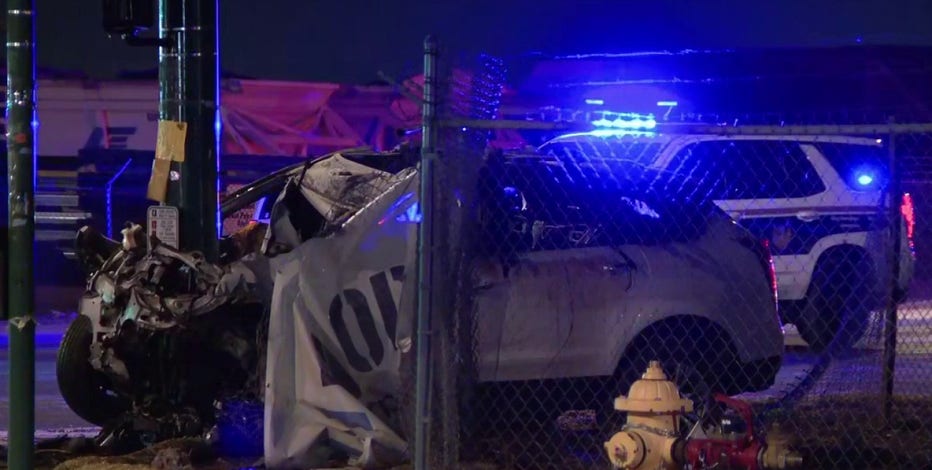 1 dead after car slams into pole, bursts into flames in South Phoenix