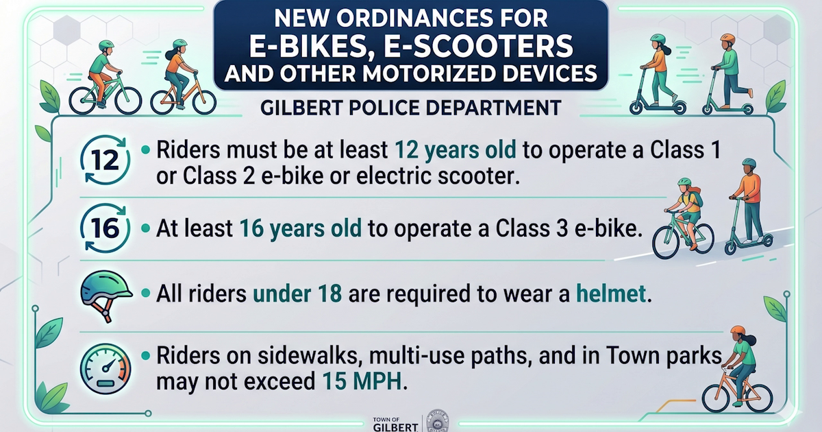 Gilbert e-bike ordinances: Strict new rules take effect for motorized devices