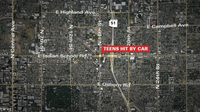 Teen boys on electric scooters badly hurt after being struck by a car in Phoenix
