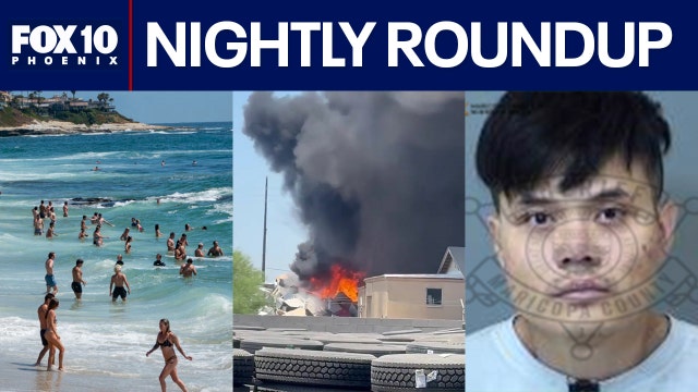 Crews battle Phoenix scrapyard fire; police arrest serial package theft suspect | Nightly Roundup