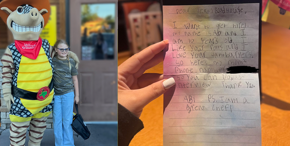 Texas Roadhouse responds to letter from 10-year-old Arizona girl asking for job