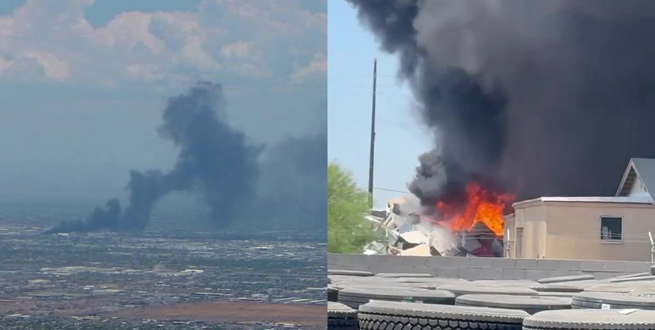 Crews battle fire at Phoenix scrapyard; no injuries reported