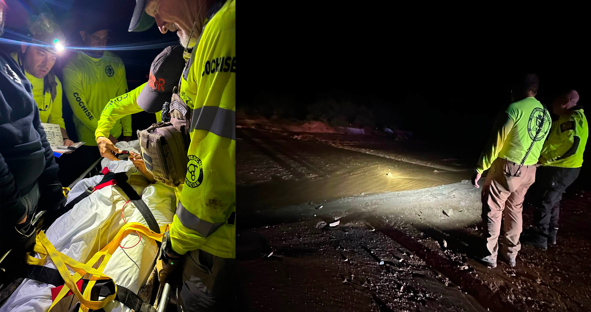 Treacherous monsoon muck traps ambulance as it rushes to rescue unconscious, elderly Arizona woman