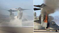 USAF V-22 Osprey catches fire at Mesa's airport