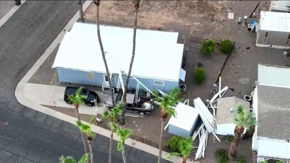 Monsoon storm rips carports and siding off mobile homes in Glendale