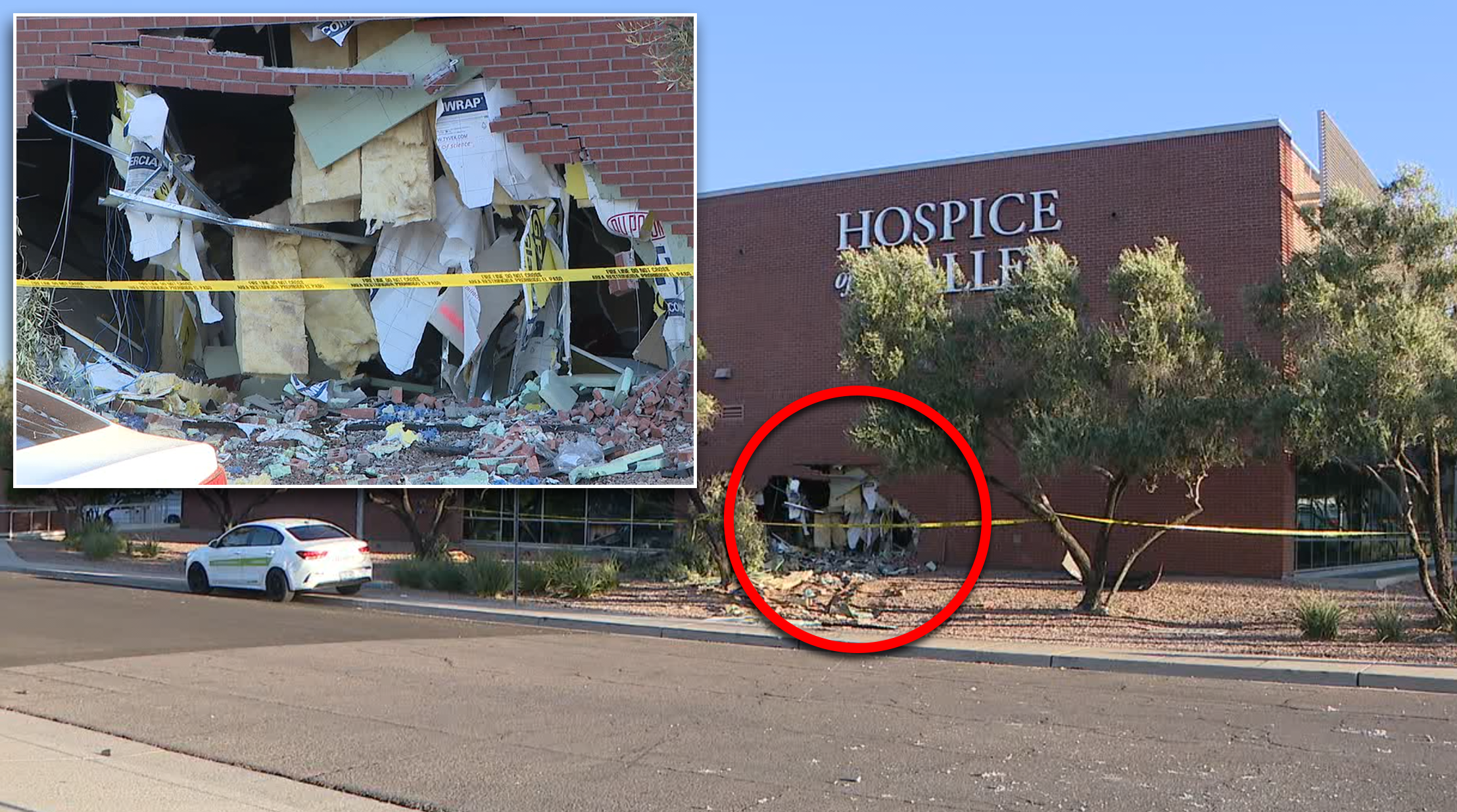 Cops suspect DUI in chain-reaction crash that sent car hurtling into Phoenix hospice building