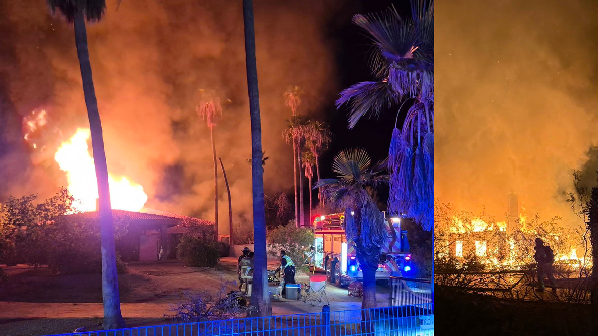 Massive blaze destroys Pinal County guest house—leaving firefighter hospitalized, 2 more with heat exhaustion