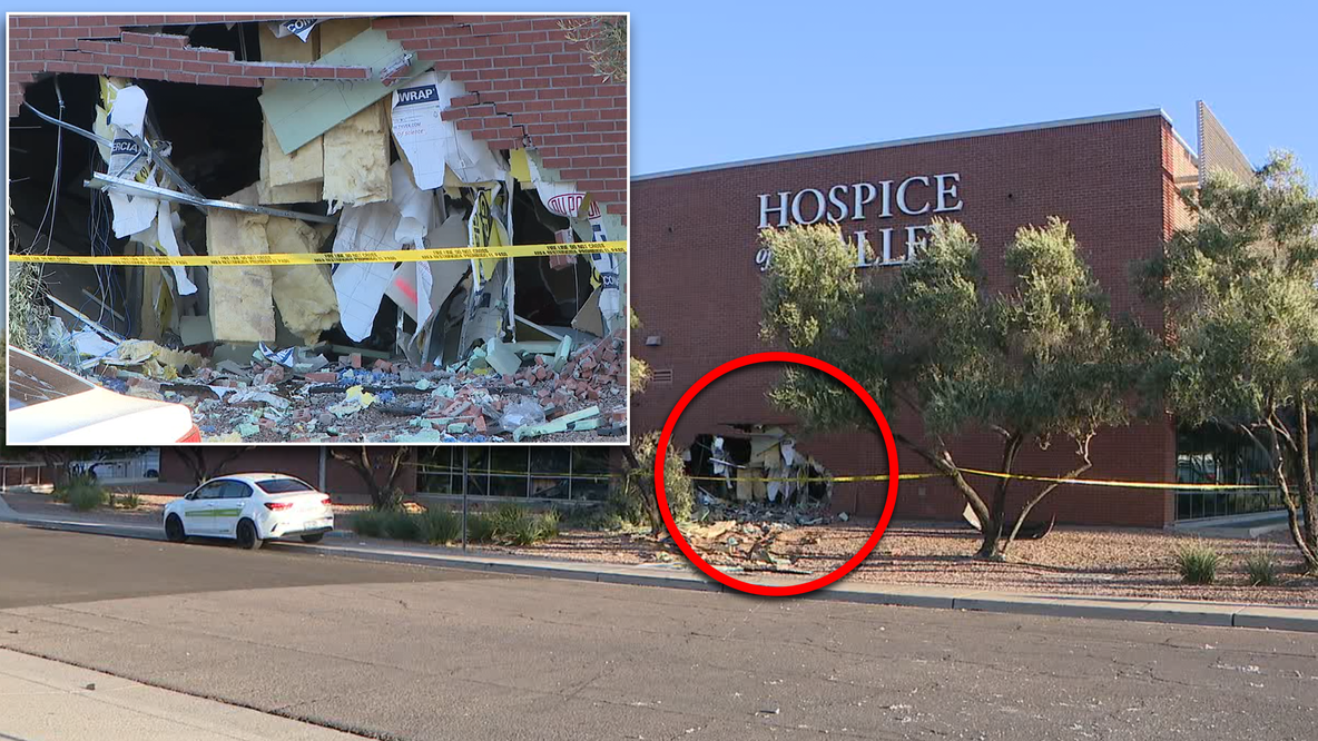 Cops suspect DUI in chain-reaction crash that sent car hurtling into Phoenix hospice building