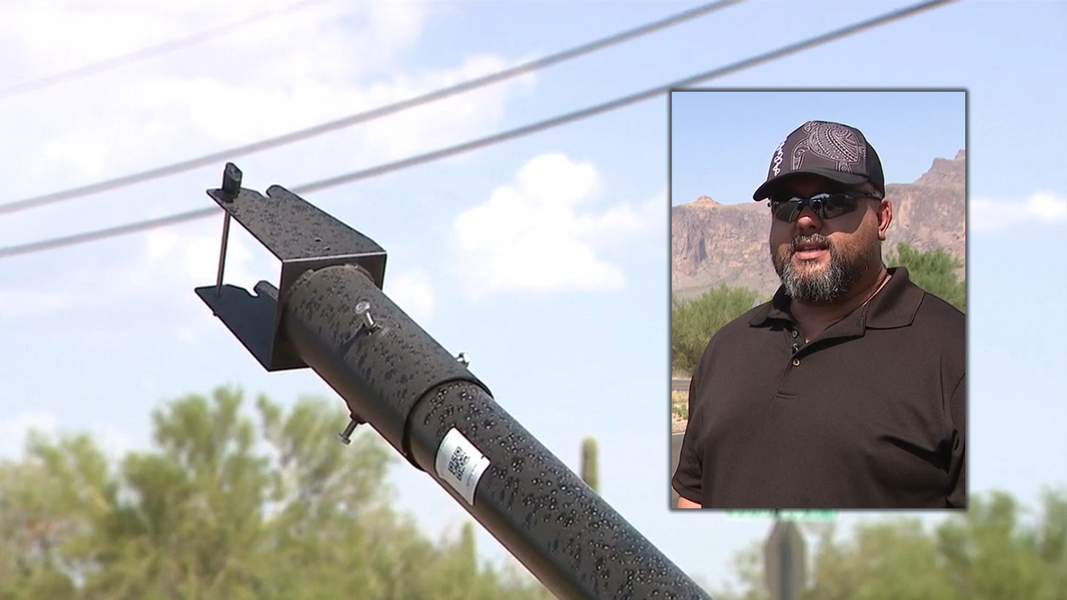 Arizona man uses truck to bend flock camera in Apache Junction
