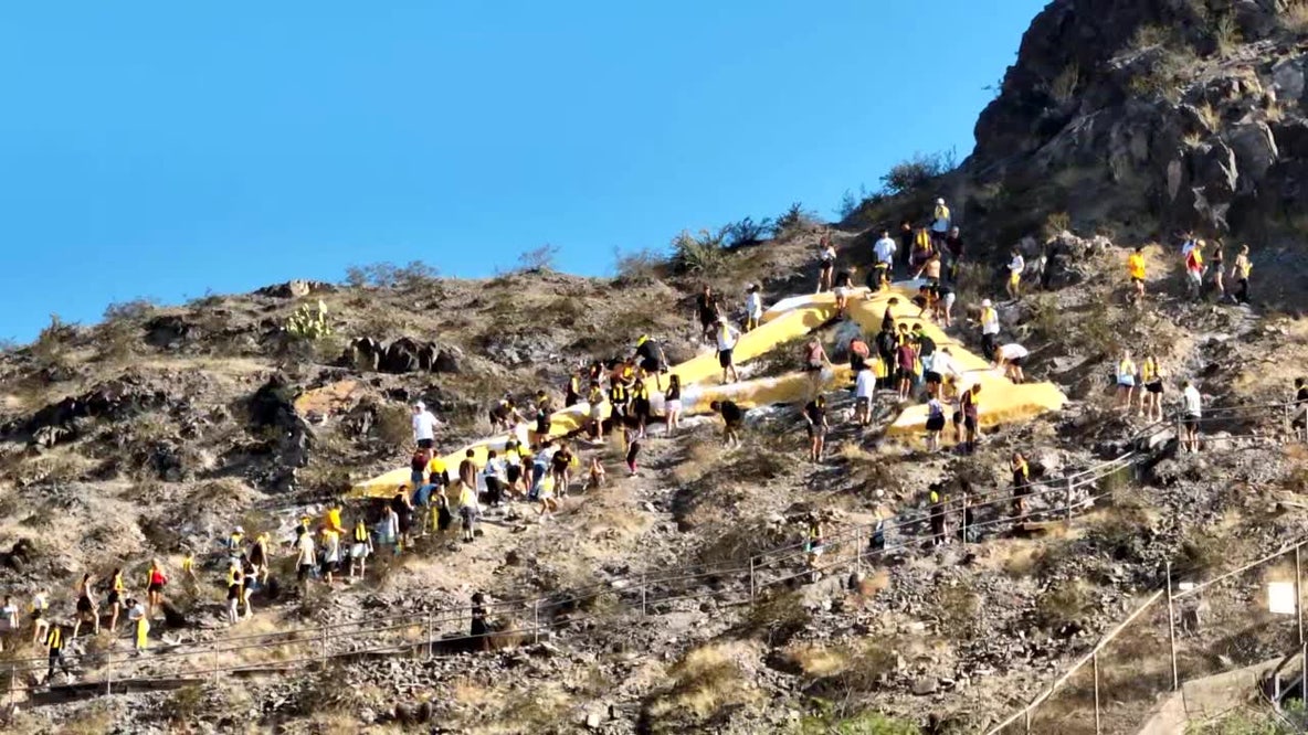 ASU freshmen, alumni gather to paint 'A' Mountain in Tempe
