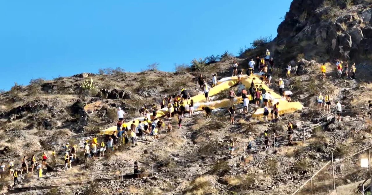 ASU freshmen, alumni gather to paint 'A' Mountain in Tempe