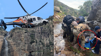 Boy, 15, airlifted from canyon after 30-foot fall