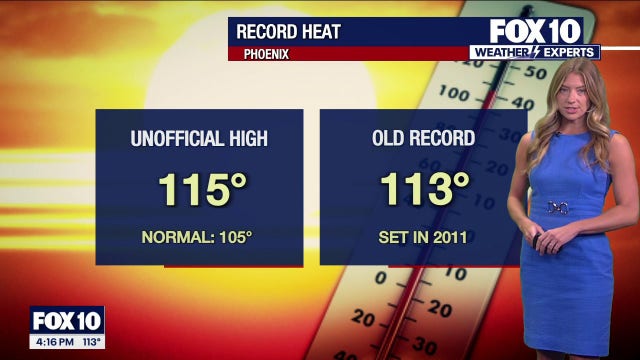 Arizona weather forecast: Phoenix hits record-breaking 115 degrees, NWS says